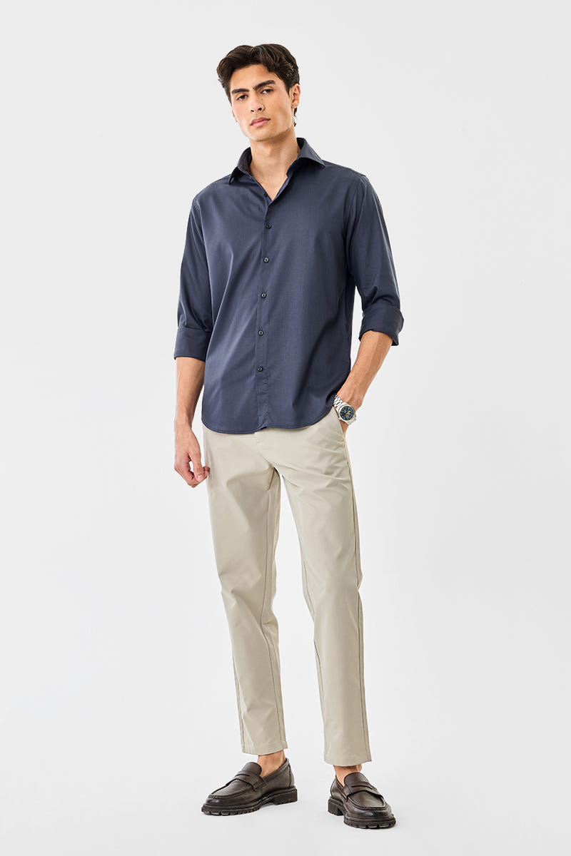 English Grey Premium Cotton Shirt in a Calm Minimal Hue