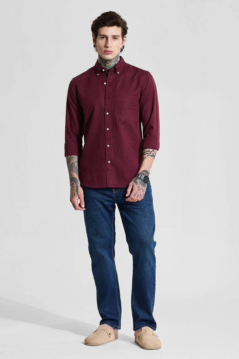 Maroon Signature Pure Cotton Shirt