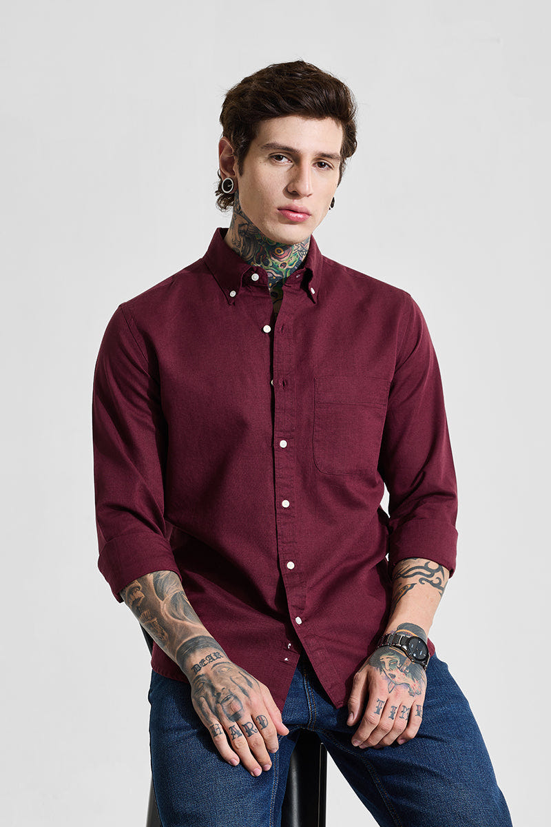 Maroon Signature Pure Cotton Shirt
