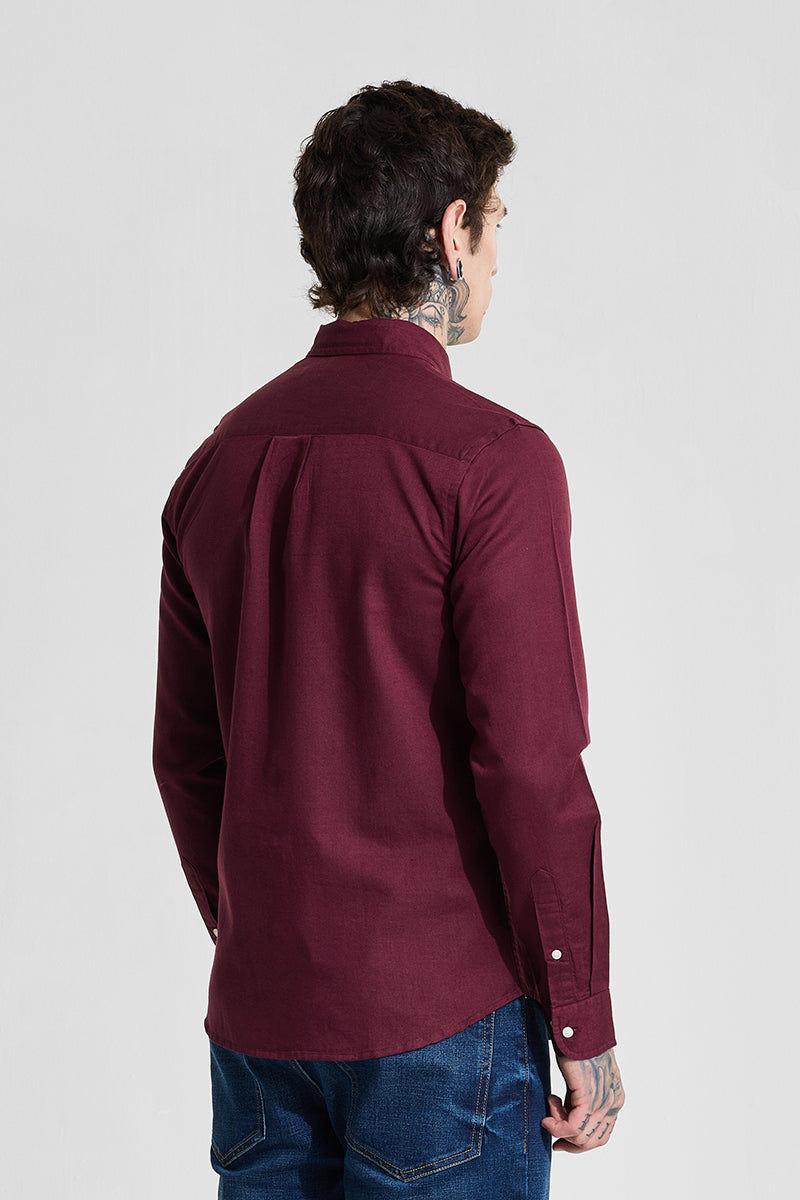 Maroon Signature Pure Cotton Shirt